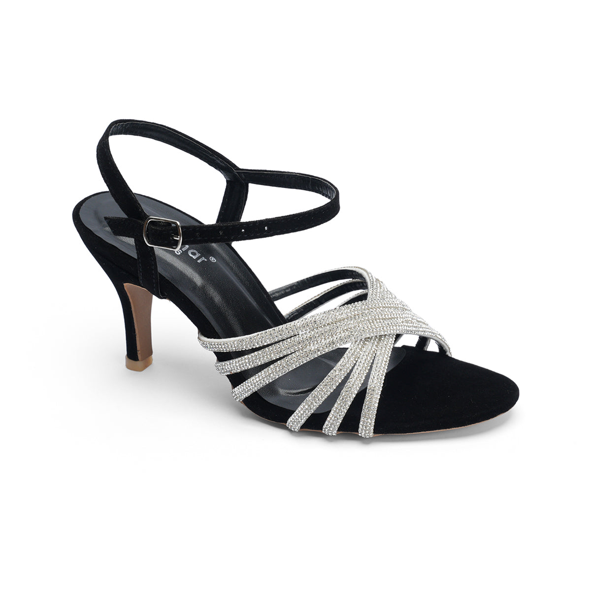 Women Crossover Diamantic Straps Stiletto Sandals