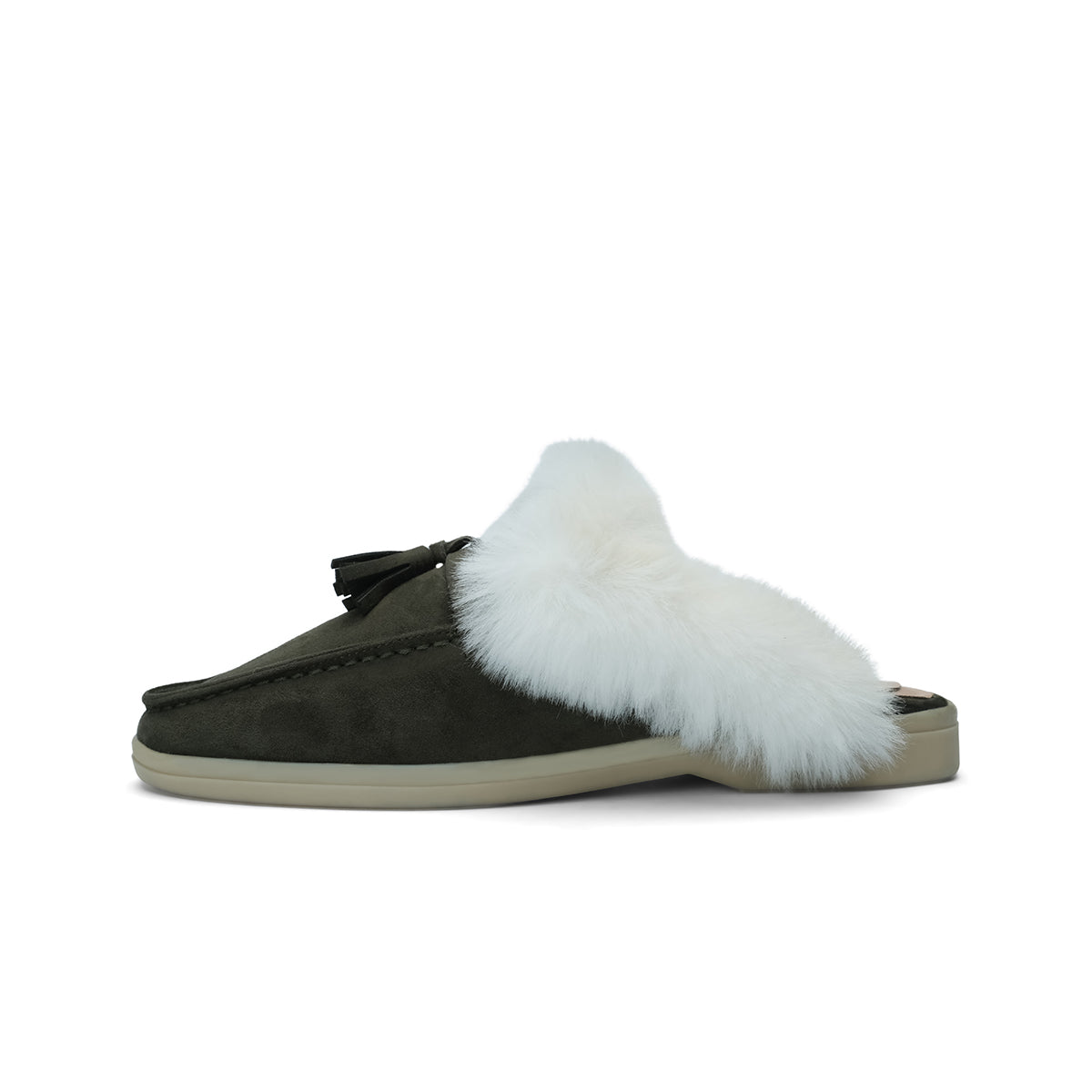 Womens Plush Slip-ons Backless Moccasin