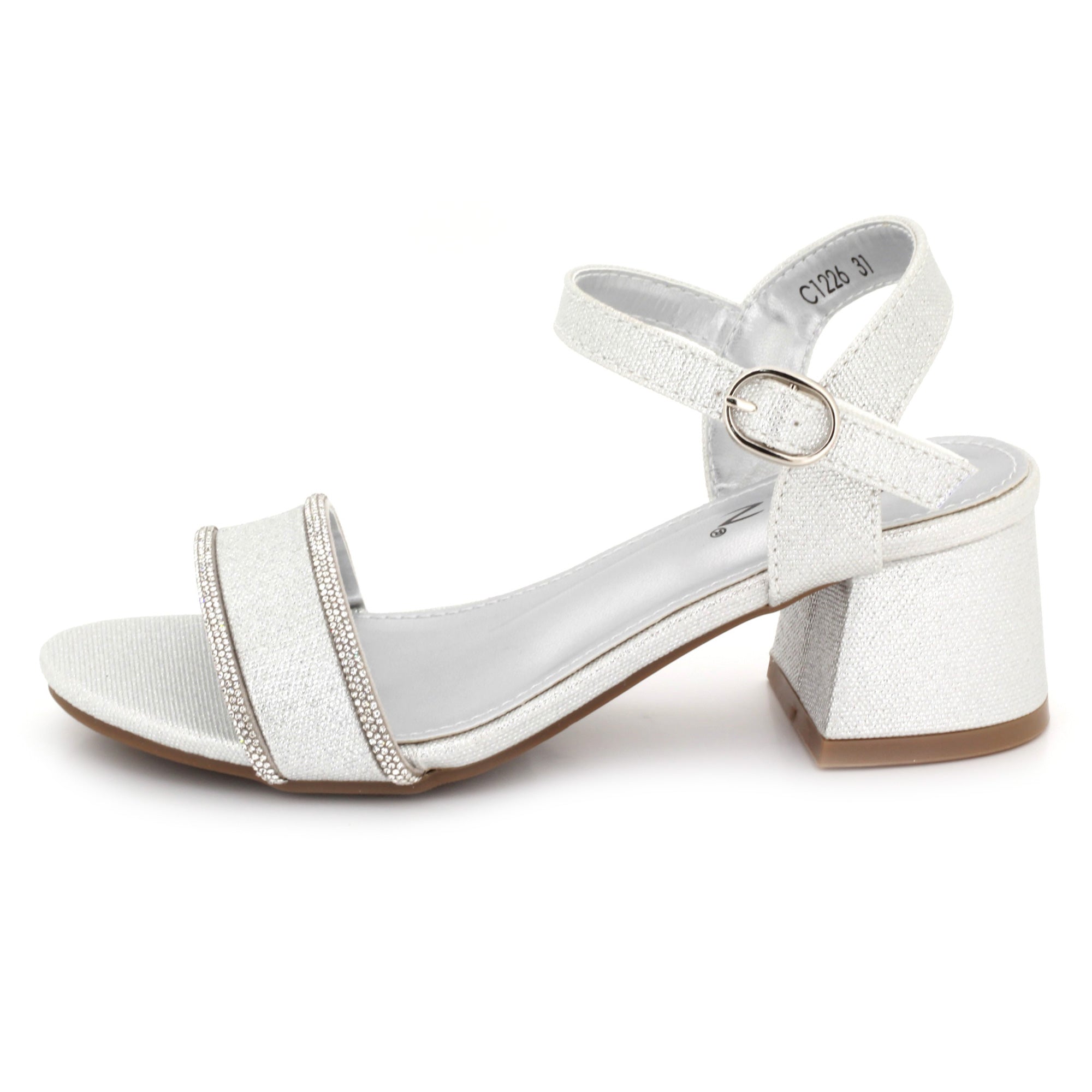 Rees Girls Diamante Trim Ankle Sandals