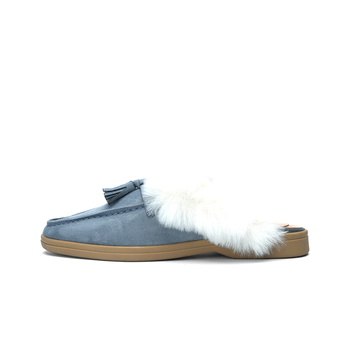 Womens Plush Backless Comfy Moccasins