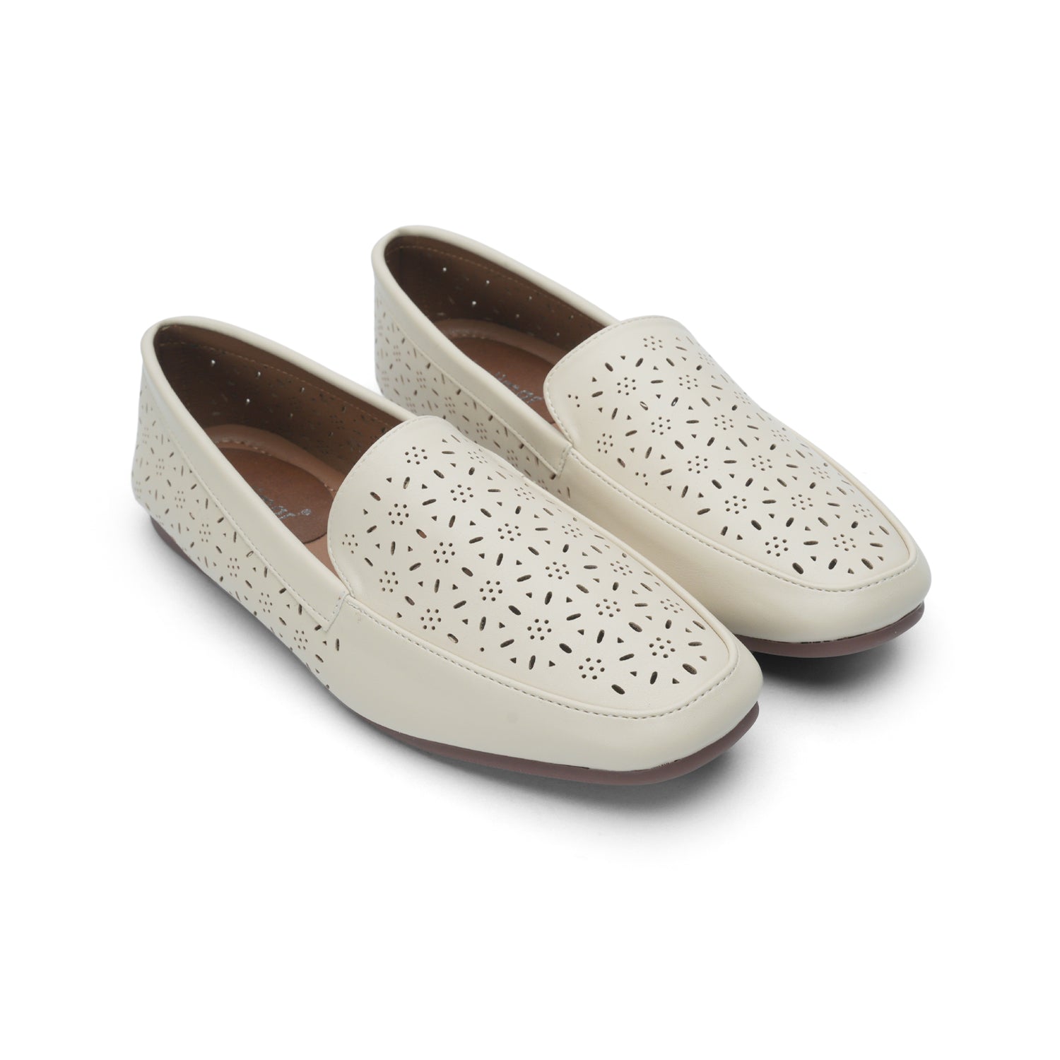 Womens Perforated Flat Shoes