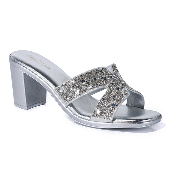 Veloura Cross Strap Mule Heels