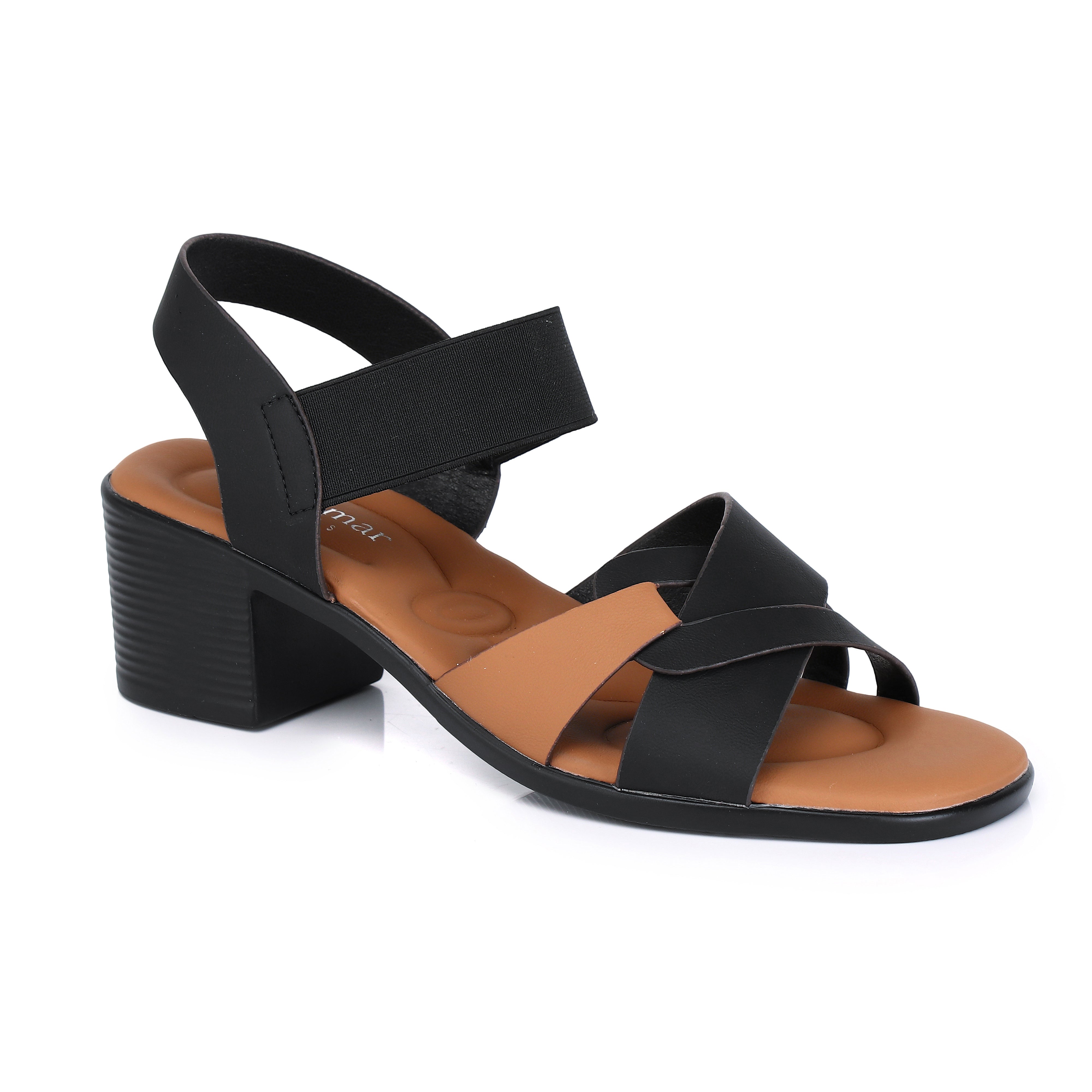 Luna Cross Block Heel Sandals
