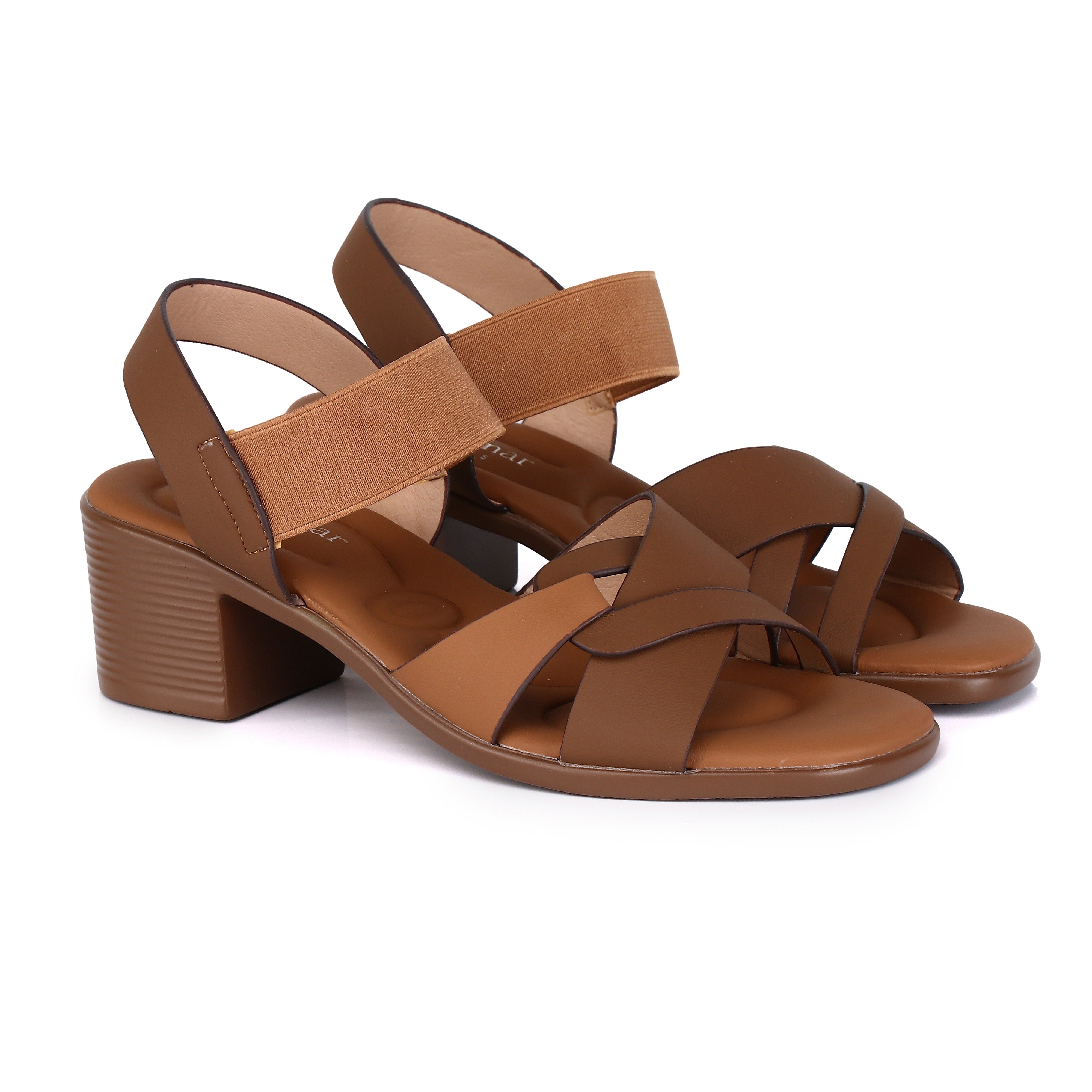 Luna Cross Block Heel Sandals