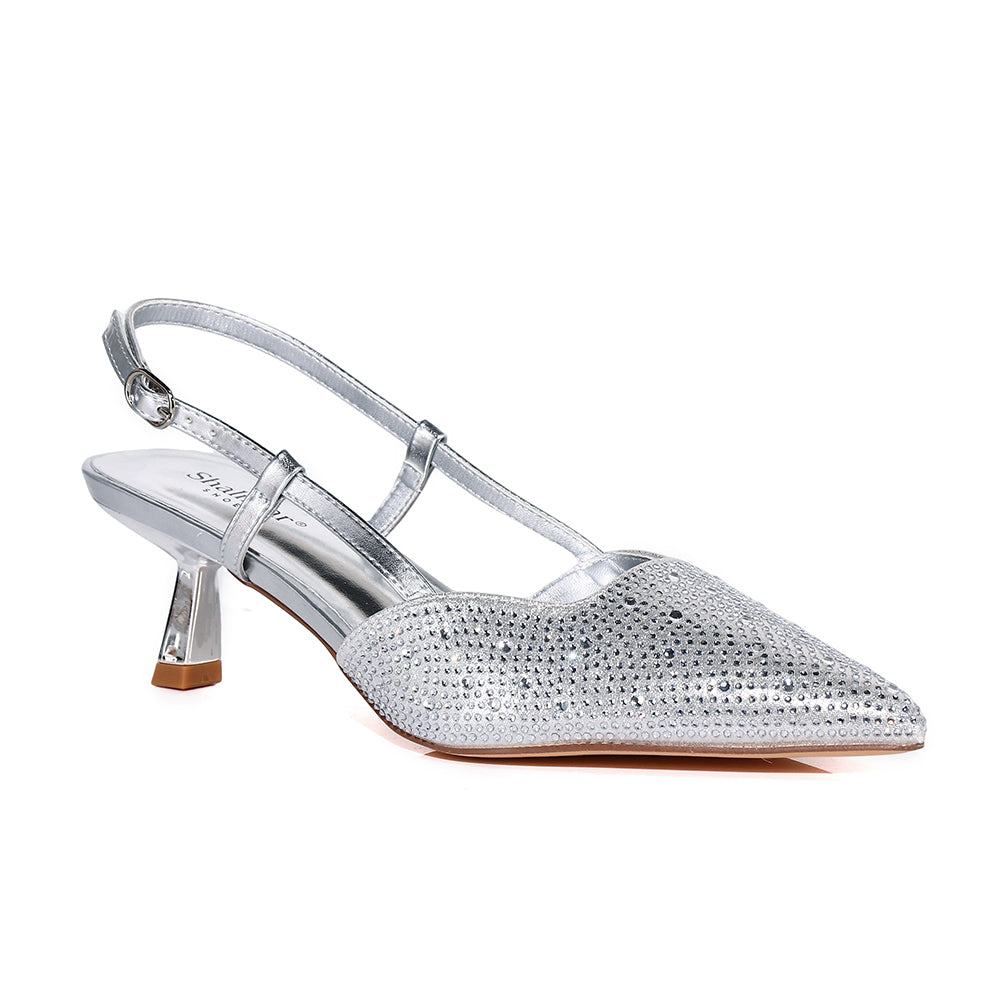 Midnight Glam Crystal Slingback Heels