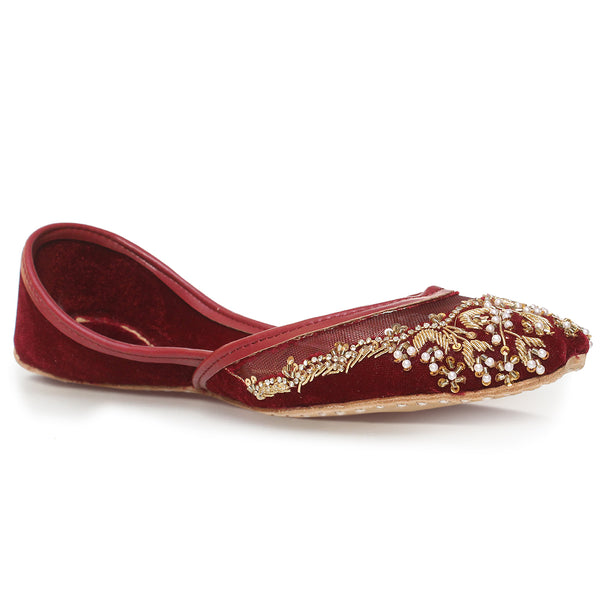 Crimson Pearl Fancy Khussa