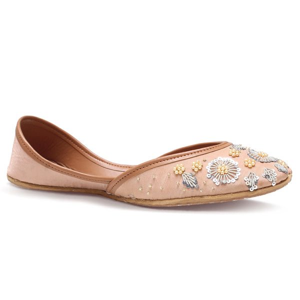Roselle Fawn Floral Khussa