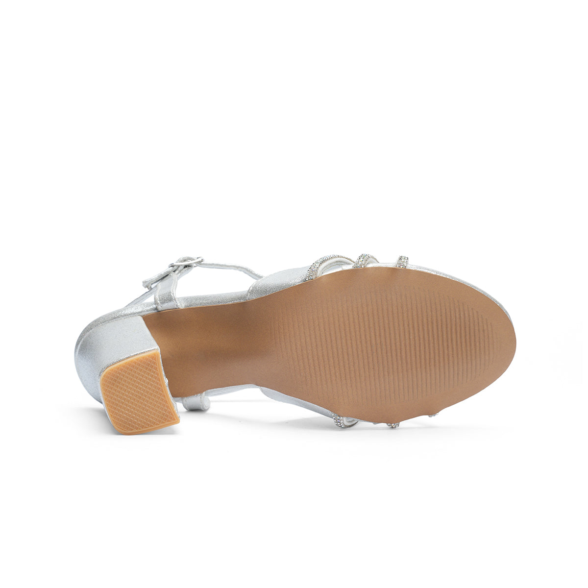 Womens Shimmery Party Wear Block Heel Sandals