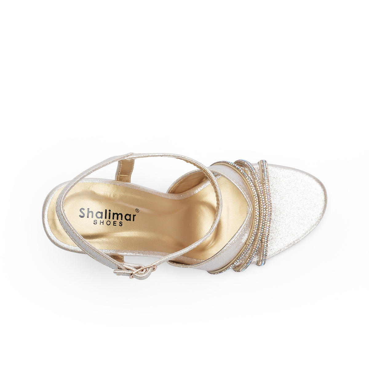 Womens Shimmery Party Wear Block Heel Sandals