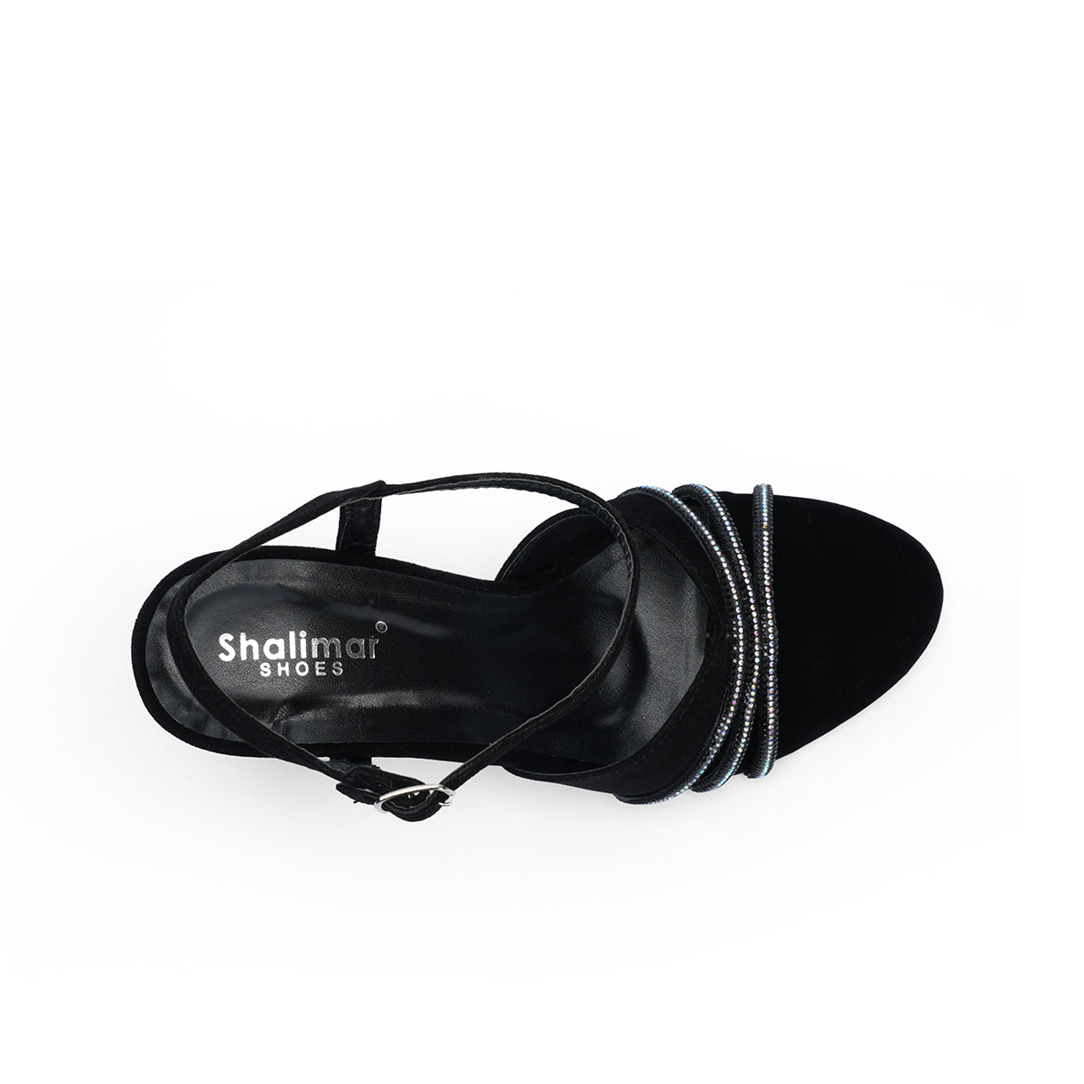 Womens Shimmery Party Wear Block Heel Sandals