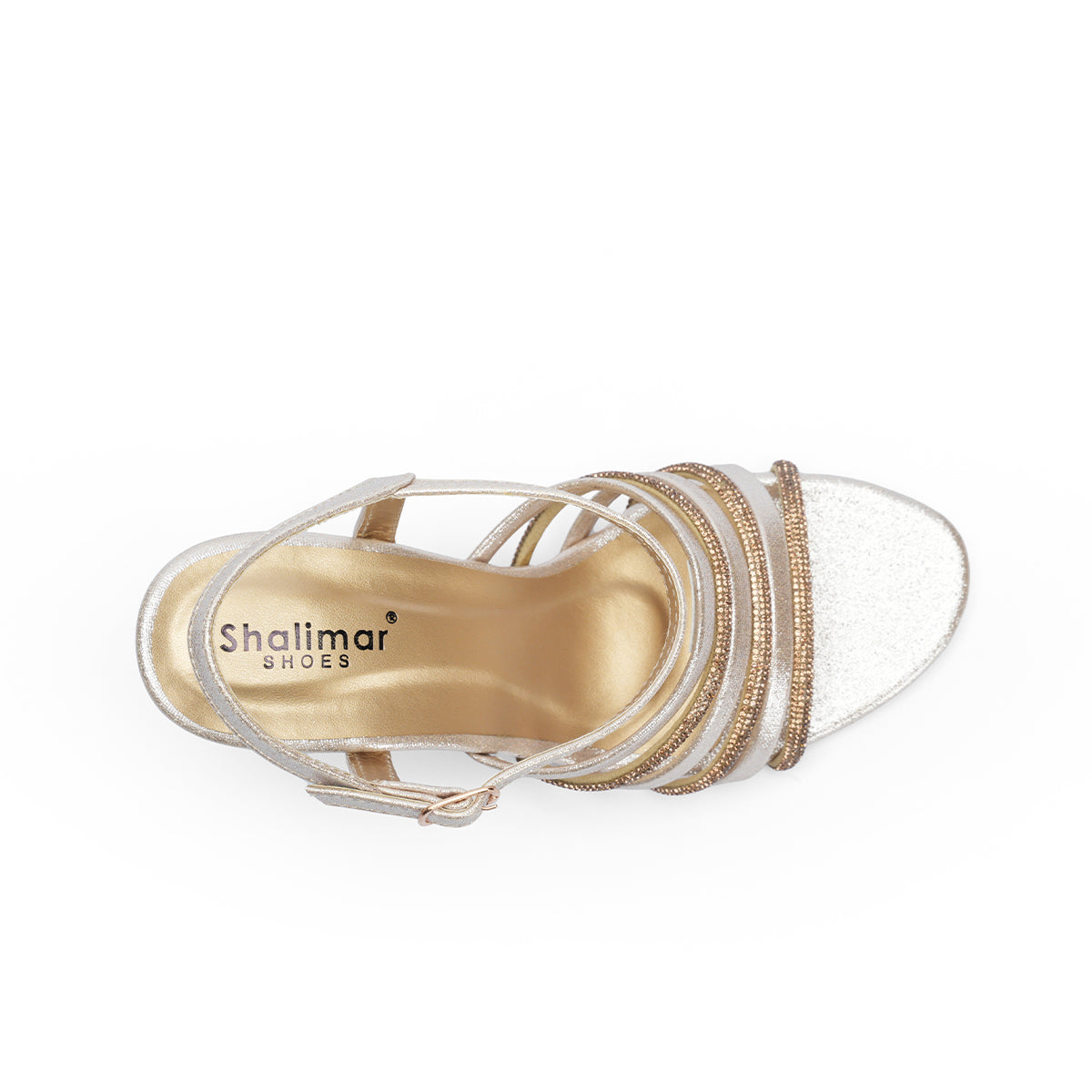 Womens Classy Diamantic Block Heel Party Wear