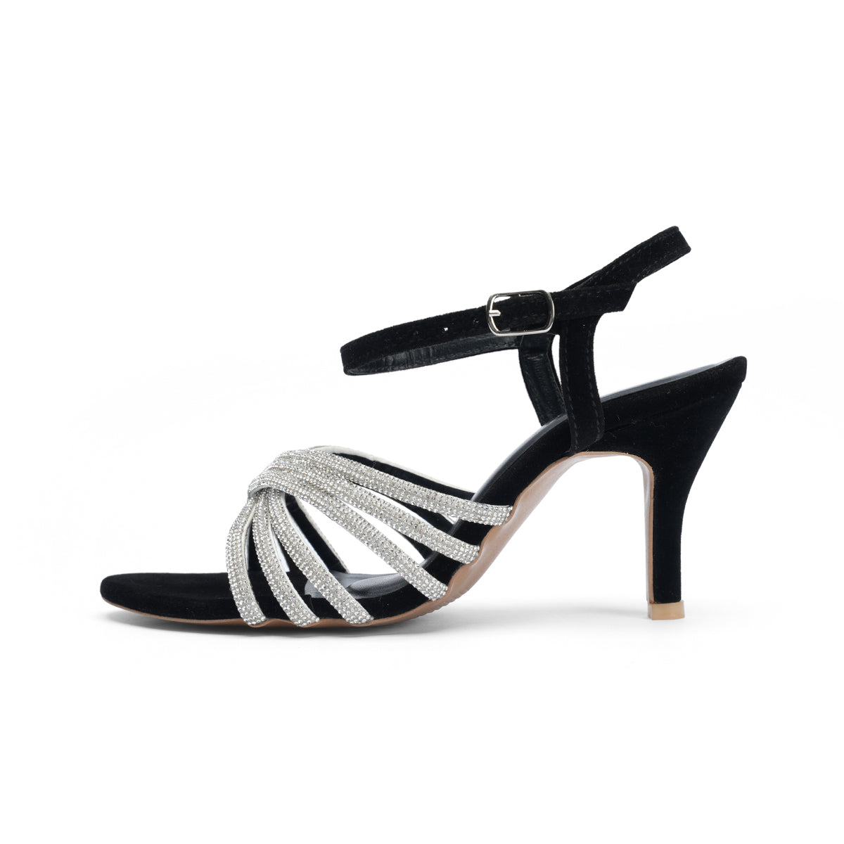 Women Crossover Diamantic Straps Stiletto Sandals