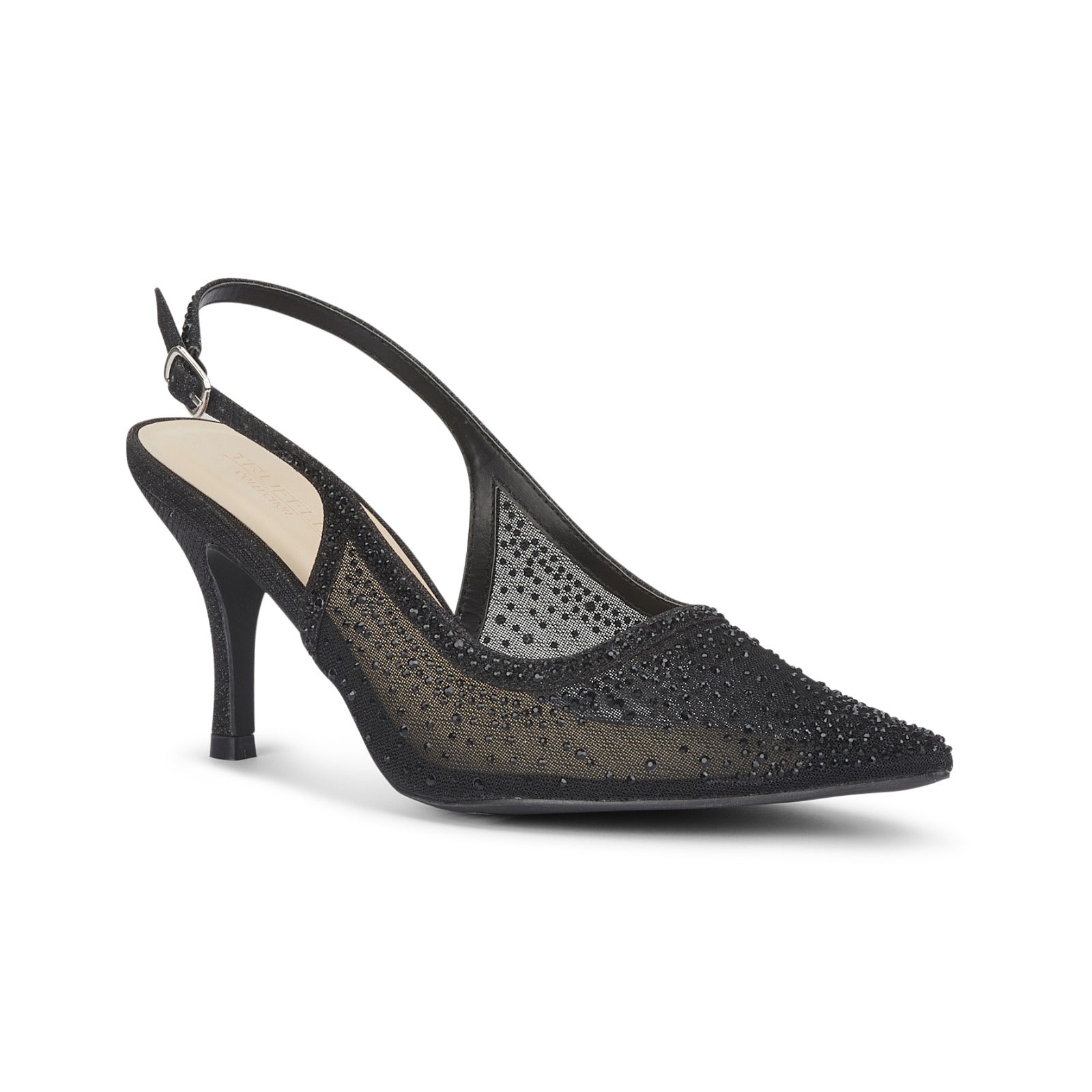 Women's Fancy Pointed Toe Net Design Christmas, Party Evening Slingback Sandals 3-8 UK sizes