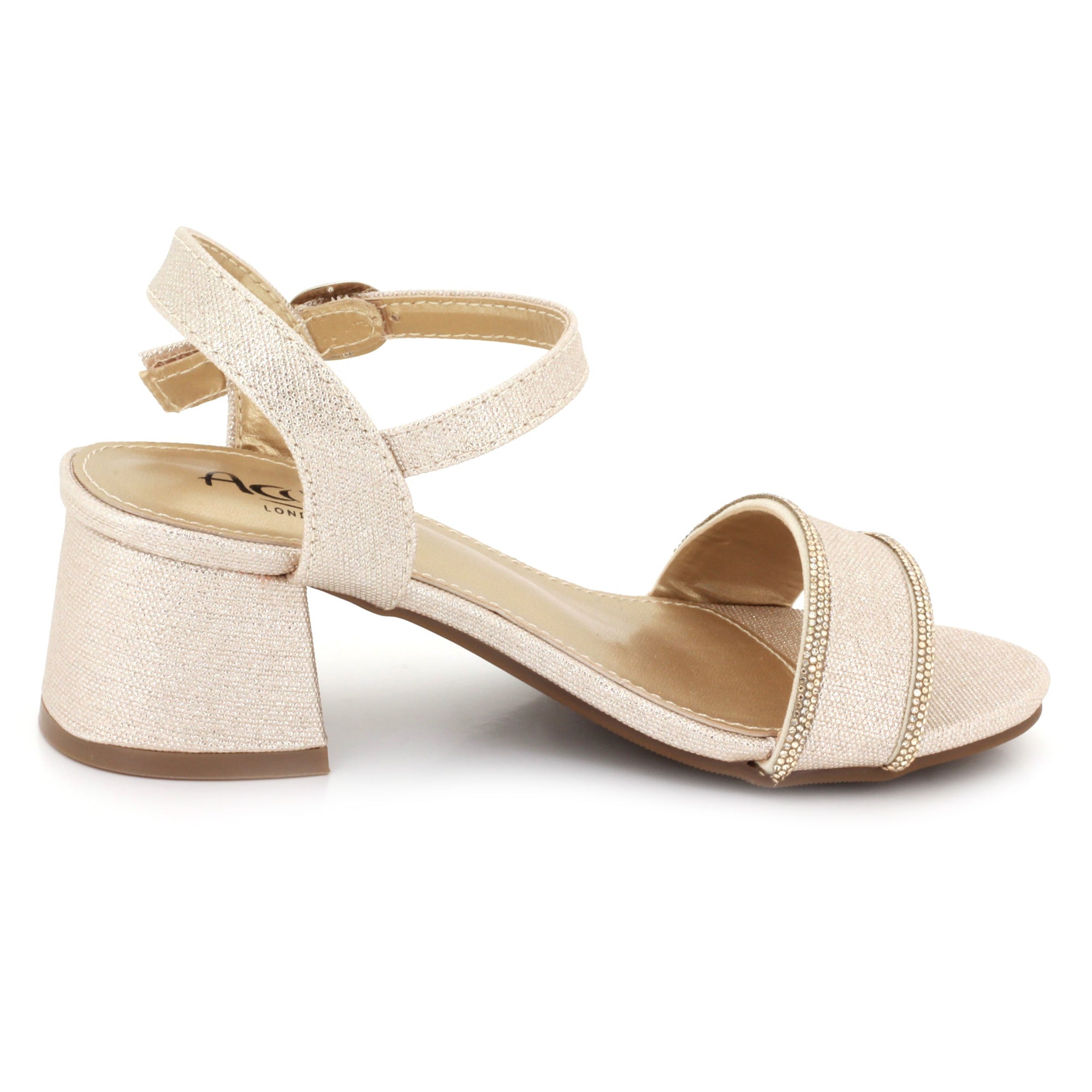 Rees Girls Diamante Trim Ankle Sandals