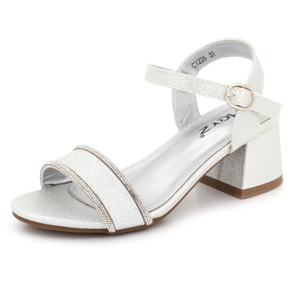 Rees Girls Diamante Trim Ankle Sandals