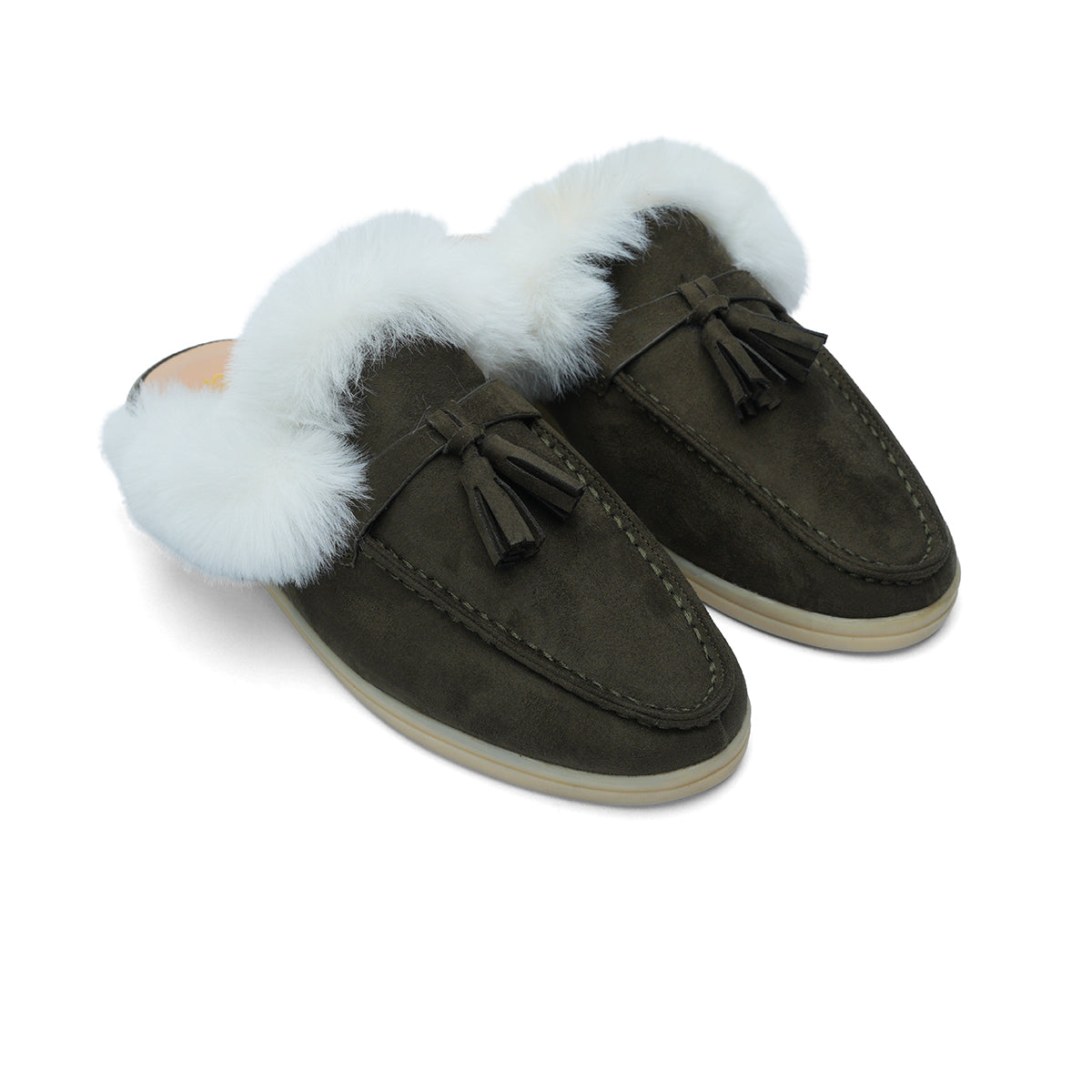 Womens Plush Backless Comfy Moccasins