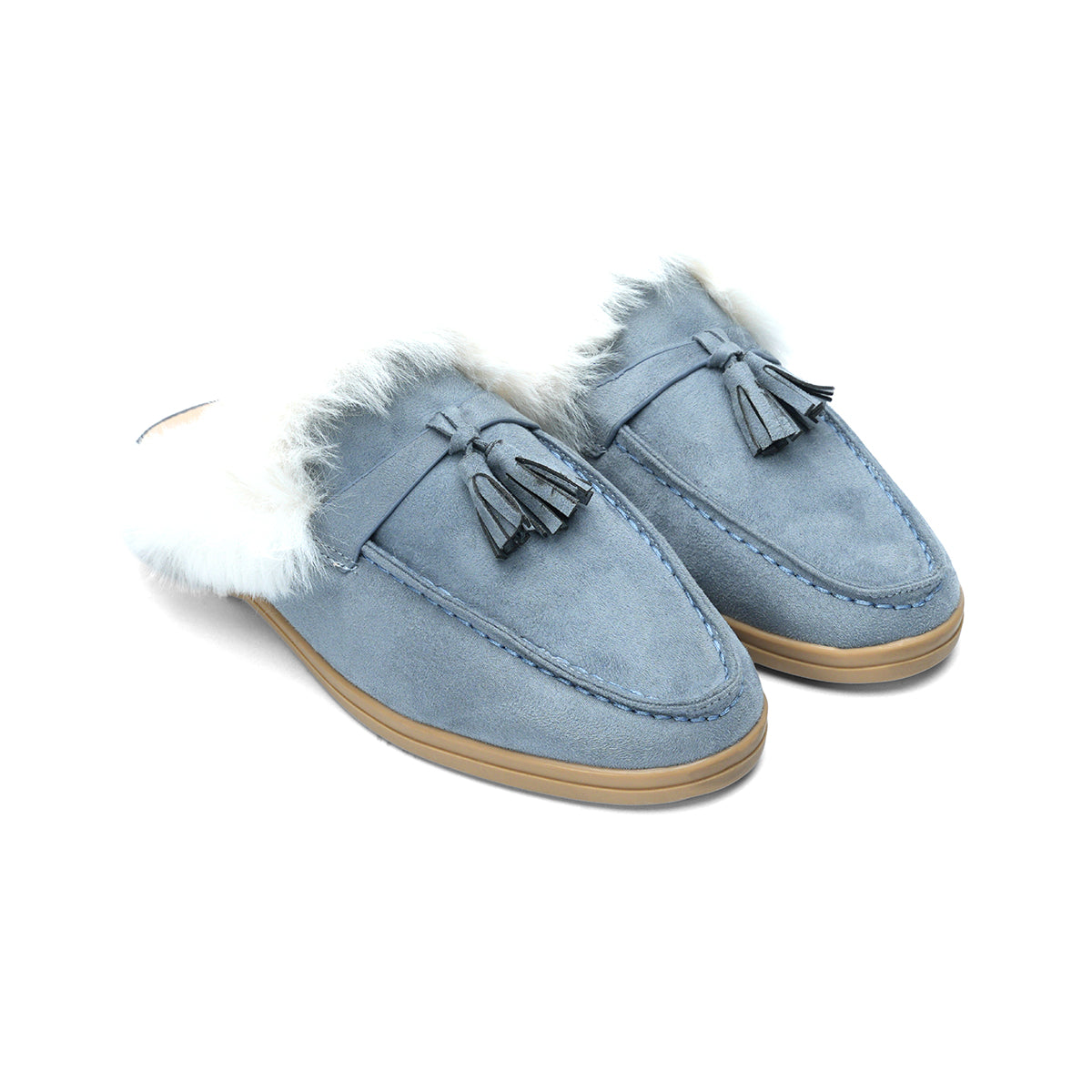Womens Plush Backless Comfy Moccasins