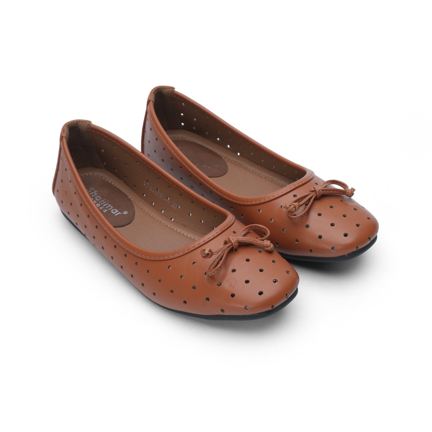 Womens Perforated Flat Pumps