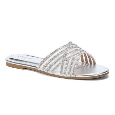 Luminara Crystal Strappy Flat