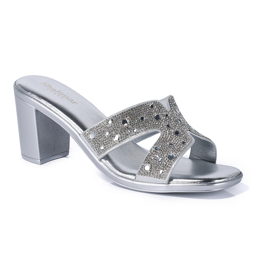 Veloura Cross Strap Mule Heels