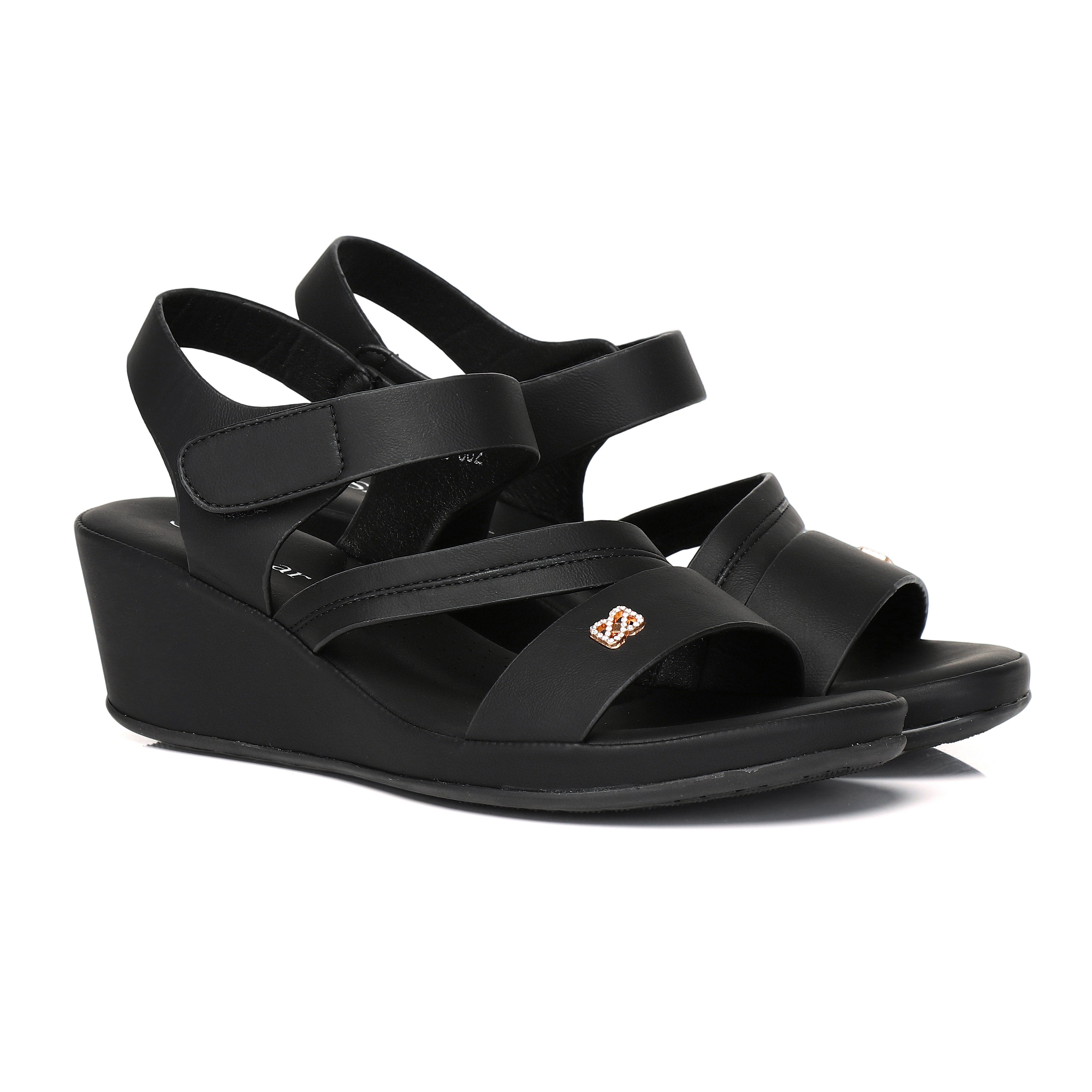 Bevacer Crossover Wedge Sandals