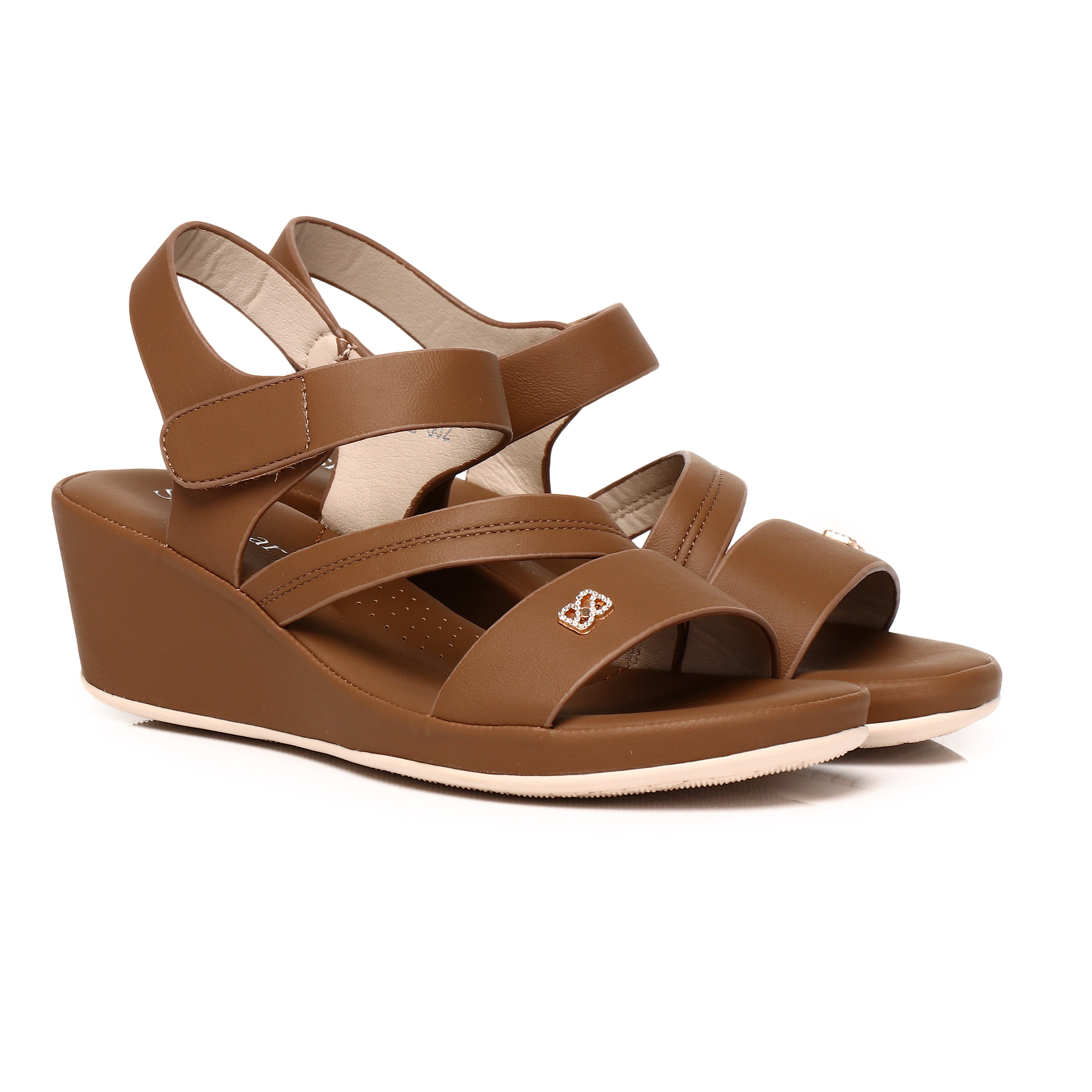 Bevacer Crossover Wedge Sandals