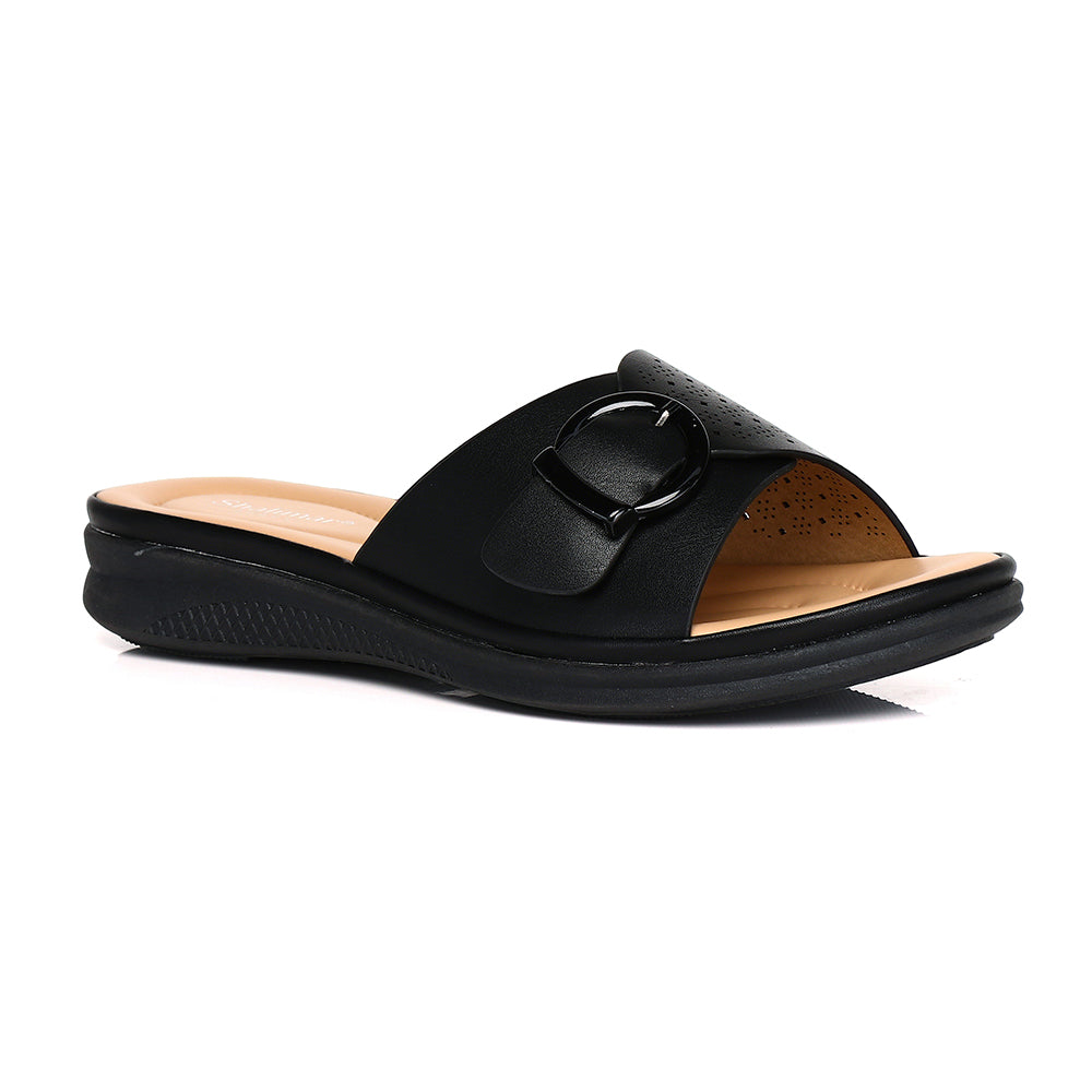 Aurelia Comfort Buckle Slide Sandals