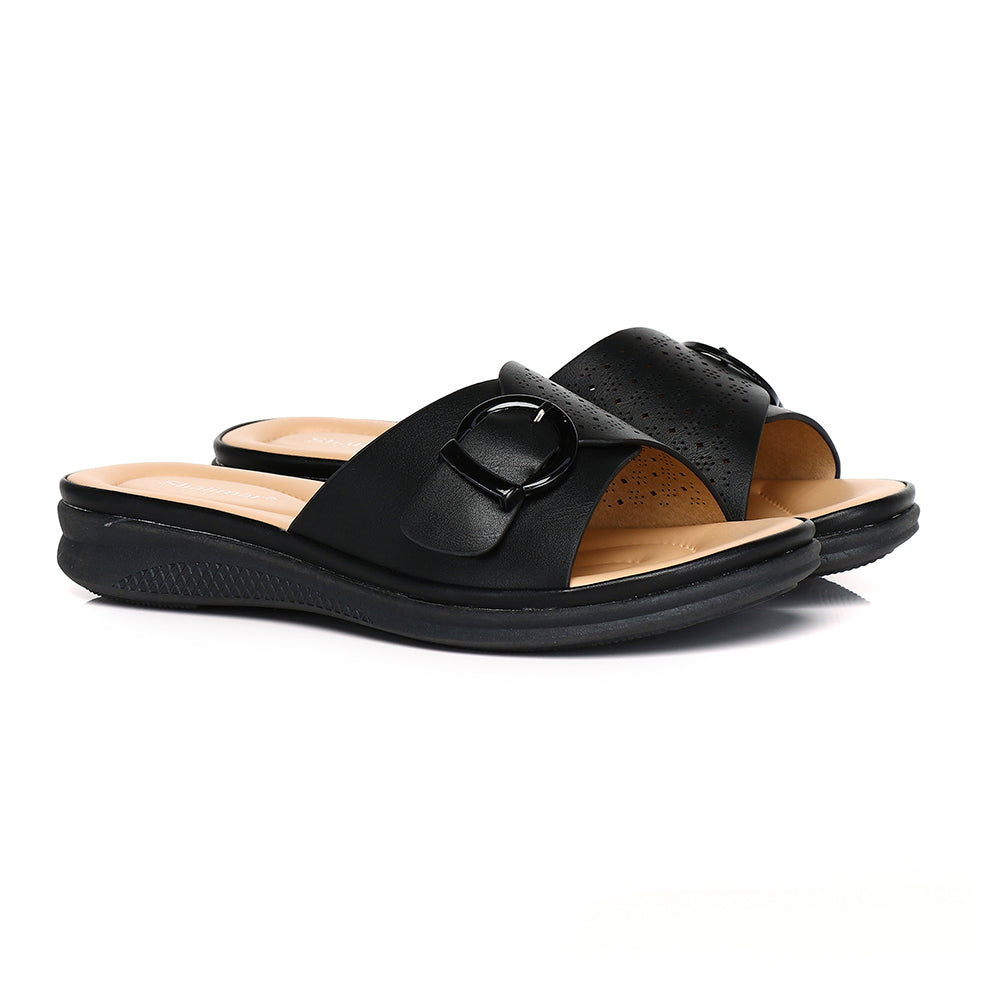 Aurelia Comfort Buckle Slide Sandals