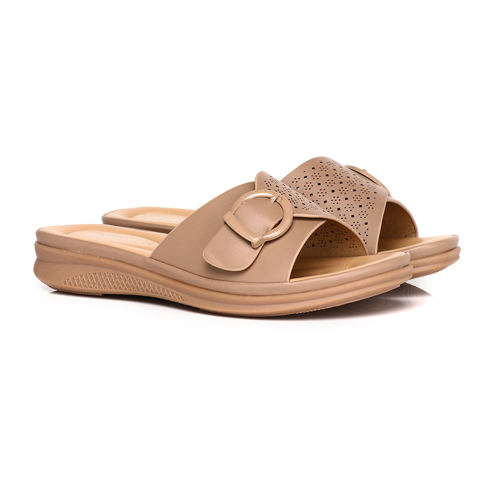 Aurelia Comfort Buckle Slide Sandals