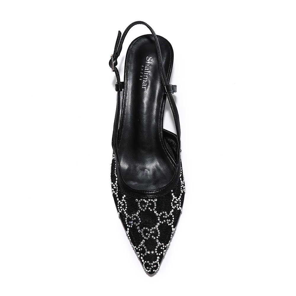 Celeste Crystal Slingback Heels