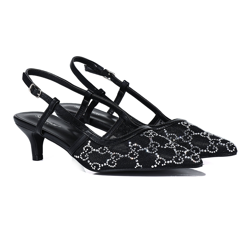 Celeste Crystal Slingback Heels