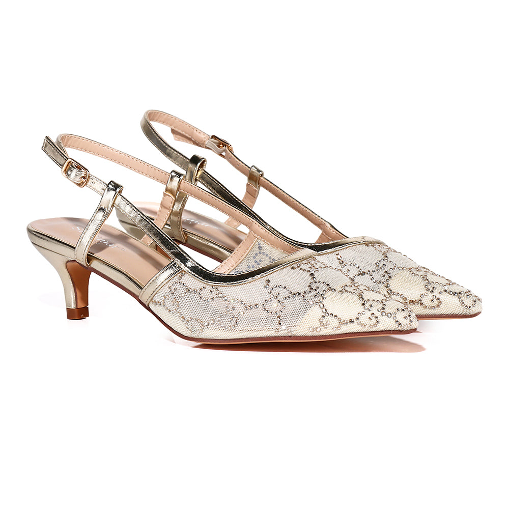 Celeste Crystal Slingback Heels