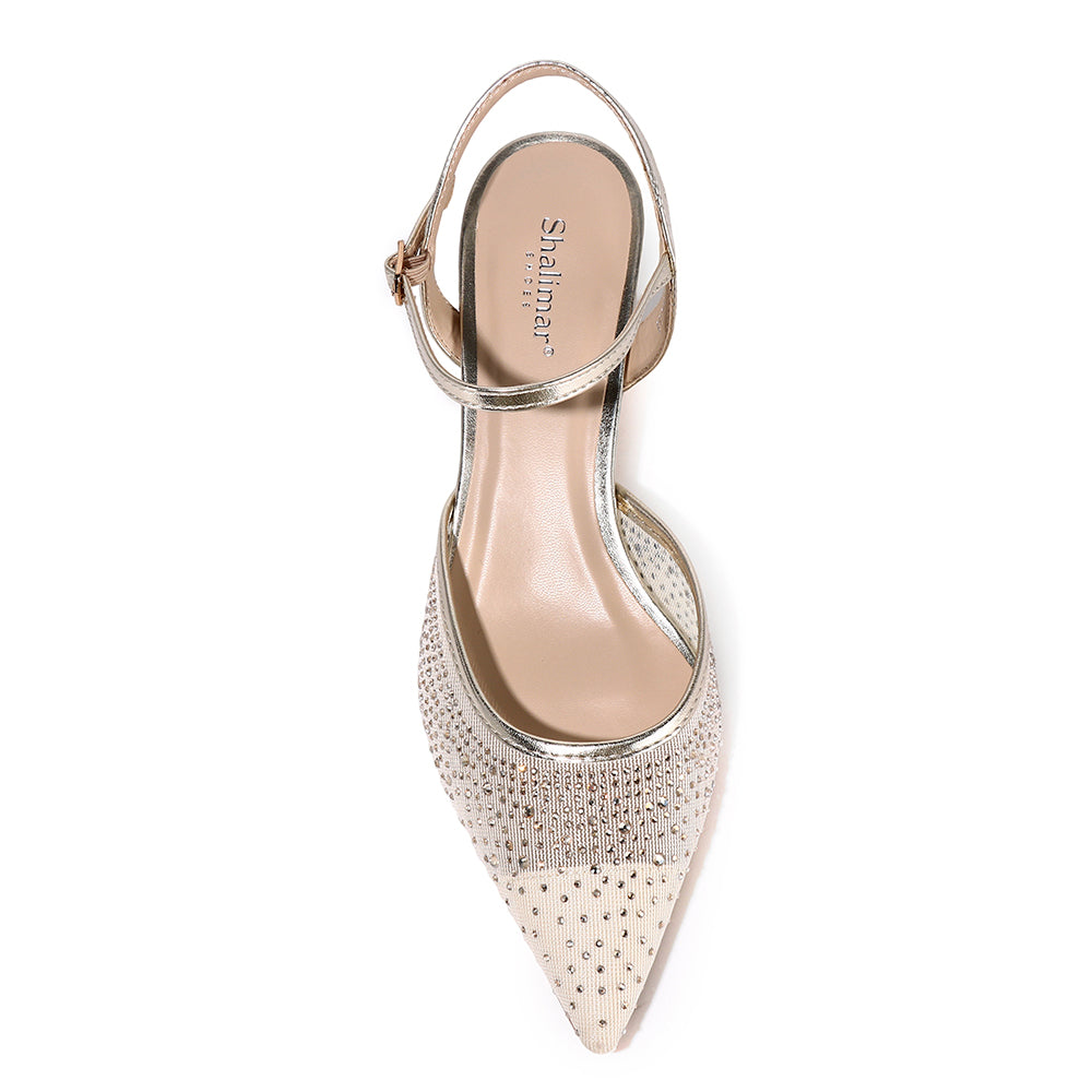 Noir Elegance Crystal Mesh Heels