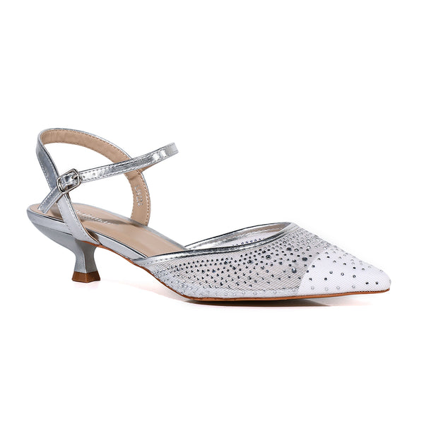Noir Elegance Crystal Mesh Heels