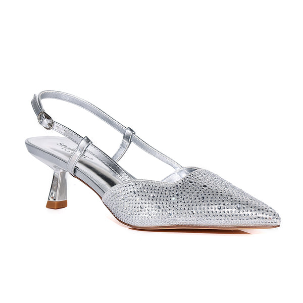Midnight Glam Crystal Slingback Heels