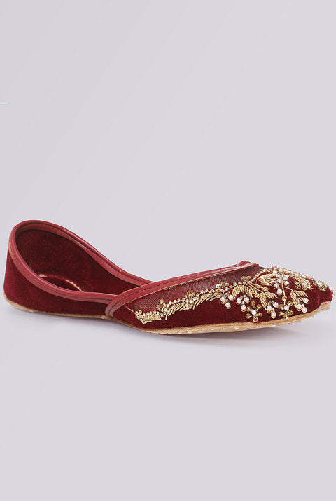 Crimson Pearl Fancy Khussa