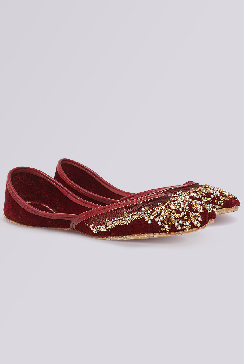 Crimson Pearl Fancy Khussa