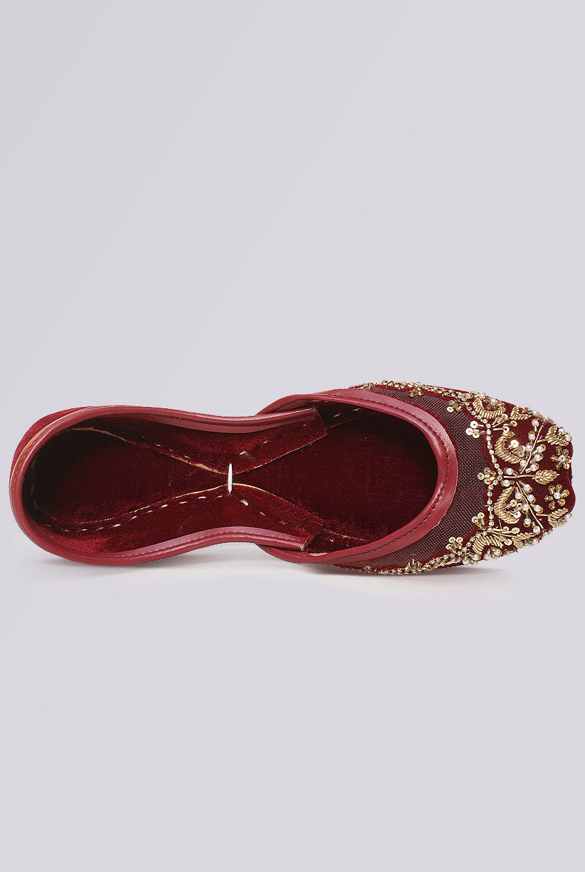 Crimson Pearl Fancy Khussa